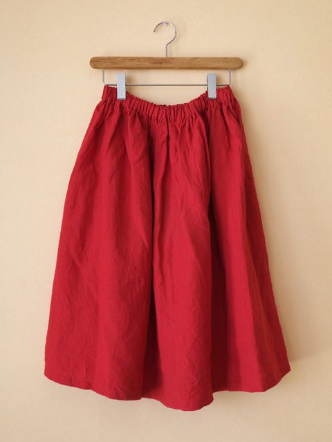 YAMMA ヤンマ リネンのギャザースカート ￥１３，０００ + tax
