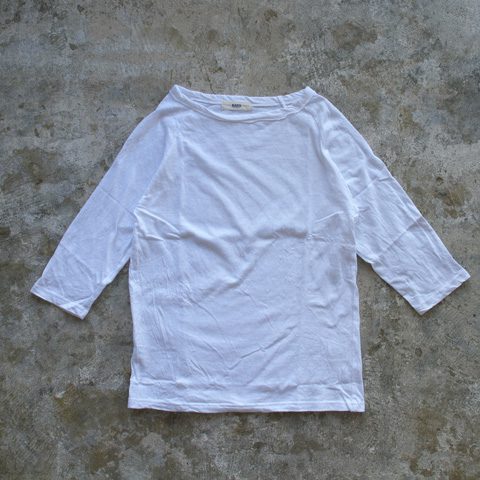 naru ナル リサイクルコットン七分袖Tシャツ ￥３，８００ + tax ホワイト