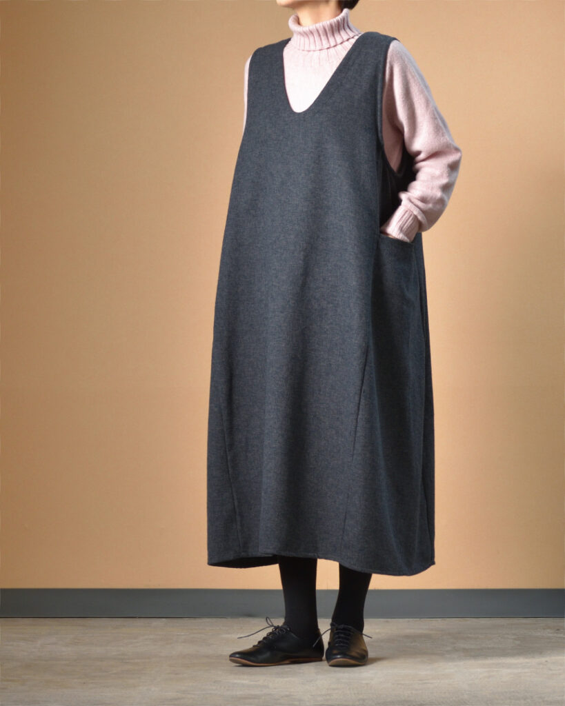 ARMEN アーメン ラムウールポロネックラグランニット